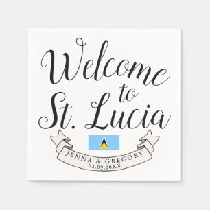 Willkommen in St. Lucia   HOCHZEIT IN URLAUBSORT Serviette