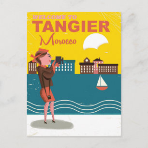 Willkommen in Tanger Marokko Vintage-Reiseposter Postkarte