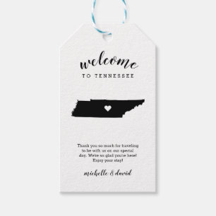 Willkommen in Tennessee Kalligraphische Hochzeit Geschenkanhänger