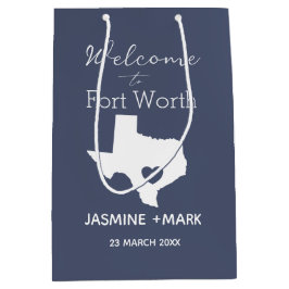 Willkommen in Texas Fort Worth Benutzerdefinierte  Mittlere Geschenktüte