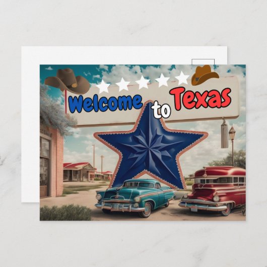 Willkommen in Texas, Postkarte für Postüberquerung (Vorne/Hinten)