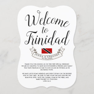 Willkommen in Trinidad   Geschenk für eine Hochzei Einladung