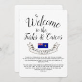 Willkommen in Turks und Caicos| Hochzeit in Urlaub Einladung (Vorne/Hinten)