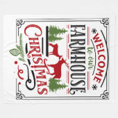 Willkommen in unserem Bauernhof Weihnachten Fleecedecke (Vorderseite (Horizontal))