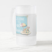 WILLKOMMEN IN unserem Beach House - Design Nr. 1 Mattglas Bierglas (Vorderseite Links)