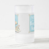 WILLKOMMEN IN unserem Beach House - Design Nr. 1 Mattglas Bierglas (Mittel)