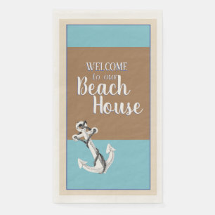 Willkommen in unserem Beach House - Design Nr. 1 Serviette
