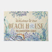 Willkommen in unserem Beach House Familienname Coa Fußmatte (Vorderseite)