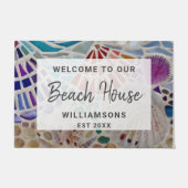 Willkommen in unserem Beach House Muscheln Custom  Fußmatte (Vorderseite)