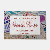 Willkommen in unserem Beach House Muscheln Custom  Fußmatte (Vorderseite)