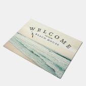Willkommen in unserem Beach House Ocean Seagull Kü Fußmatte (Schrägansicht)
