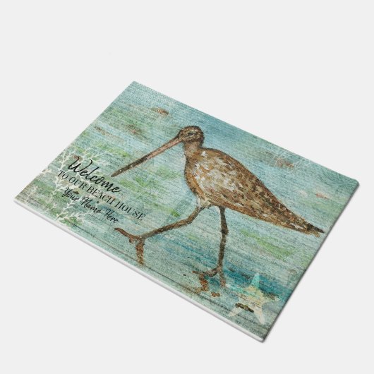 Willkommen in unserem Beach House Snipe on Shoreli Fußmatte (Schrägansicht)