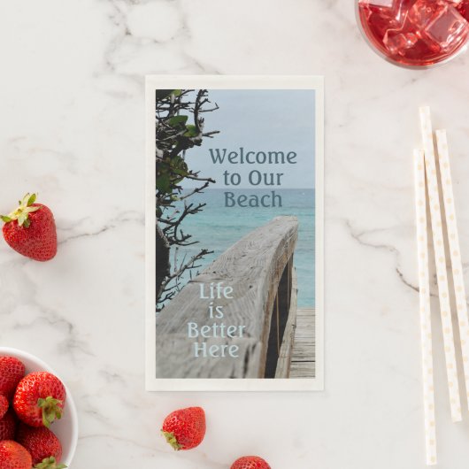 Willkommen in unserem Beach Life is Better Here Serviette (Beispiel)