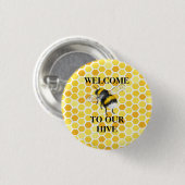 Willkommen in unserem Bienenstock Button (Vorne & Hinten)