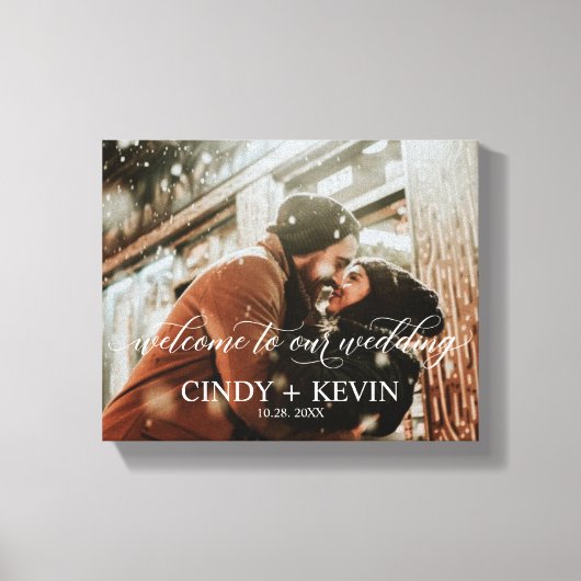 Willkommen in unserem Brautgarten für Hochzeiten Leinwanddruck (Vorderseite)