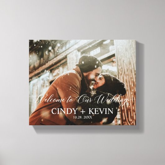 Willkommen in unserem Brautgarten für Hochzeiten Leinwanddruck (Vorderseite)