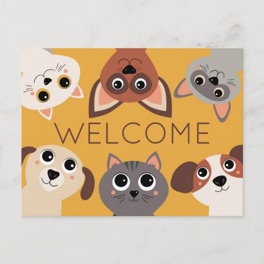 Willkommen in unserem Büro Pets Veterinarian Postc Postkarte (Vorderseite)