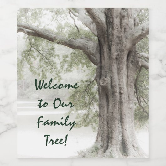 Willkommen in unserem Familienbaum Weinetikett (Einzelnes Label)