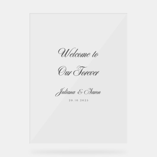 Willkommen in unserem Forever Acrylschild (Vorderseite)