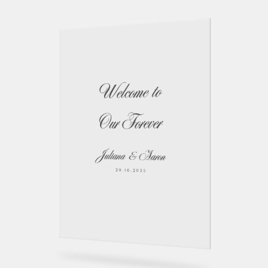 Willkommen in unserem Forever Acrylschild (Winkel)
