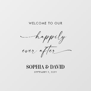 Willkommen in unserem glücklichen Ever After Mirro Fensteraufkleber