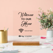 Willkommen in unserem Haus WiFi-Passwort elegant Acrylschild (Hochzeit)
