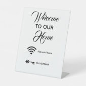 Willkommen in unserem Haus WiFi-Passwort elegant Sockelschild (Vorderseite)