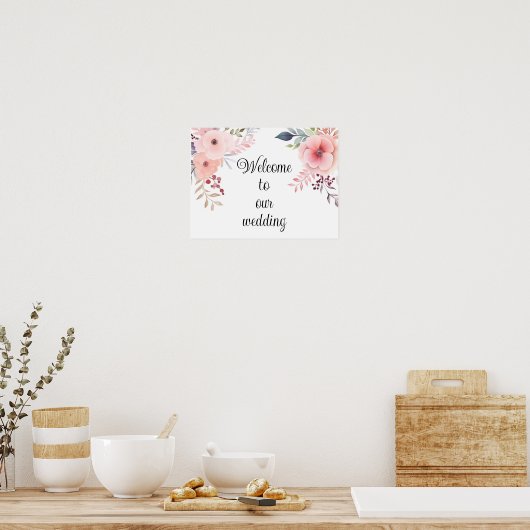 Willkommen in unserem Hochzeitsposter Poster (Küche)