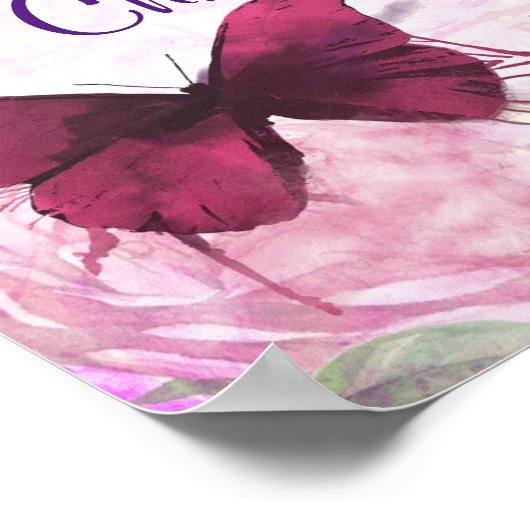 Willkommen in unserem Hochzeitsschmetterling Poster (Ecke)