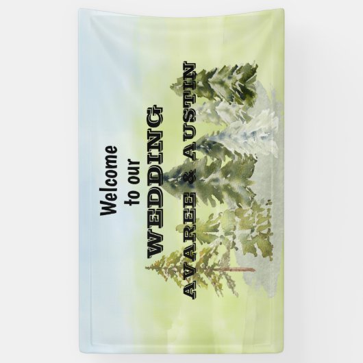 Willkommen in unserem Hochzeitswald Banner (Vertikal)