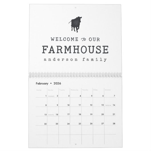Willkommen in unserem Landhaus Rustikale Kuh Kalender (Feb 2026)