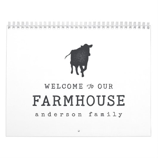 Willkommen in unserem Landhaus Rustikale Kuh Kalender (Titelbild)