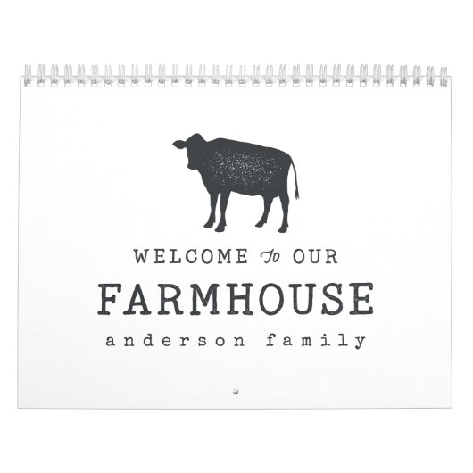 Willkommen in unserem Landhaus Rustikale Kuh Kalender (Titelbild)