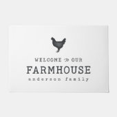 Willkommen in unserem Landhaus Rustikales Hühnchen Fußmatte (Vorderseite)