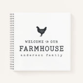 Willkommen in unserem Landhaus Rustikales Hühnchen Notizblock (Vorderseite)