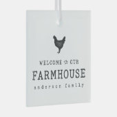 Willkommen in unserem Landhaus Rustikales Hühnchen Ornament Aus Glas (Vorderseite Rechts)