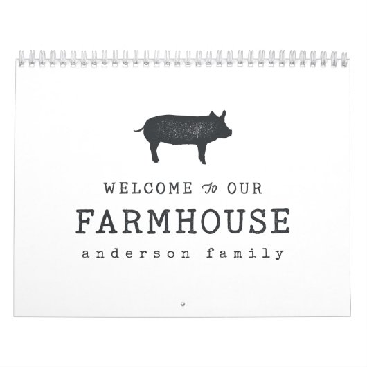 Willkommen in unserem Landhaus Rustikales Schweine Kalender (Titelbild)