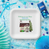 Willkommen in unserem Party Zuhause / Haushaltswär Pappteller (Party)