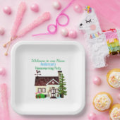 Willkommen in unserem Party Zuhause / Haushaltswär Pappteller (Party)