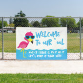 Willkommen in unserem Pool Flamingo Banner (InSitu)