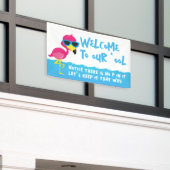 Willkommen in unserem Pool Flamingo Banner (Äußeres Gebäude)