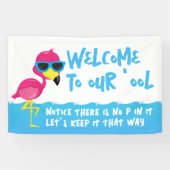 Willkommen in unserem Pool Flamingo Banner (Horizontal)