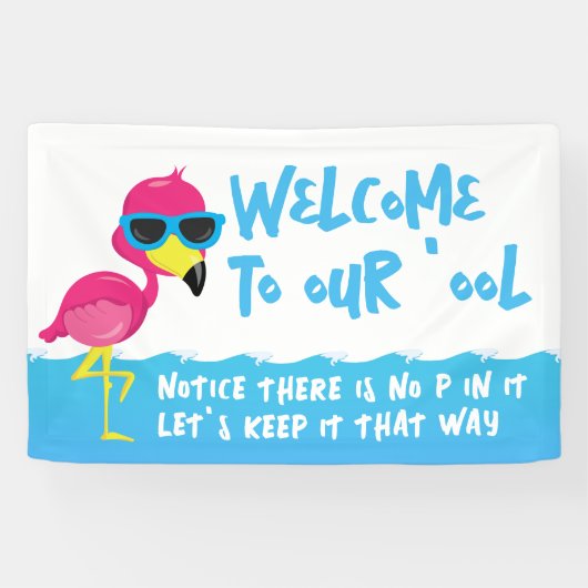 Willkommen in unserem Pool Flamingo Banner (Horizontal)