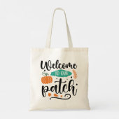 Willkommen in unserem Pumpkin Patch Tote Beutel Tragetasche (Rückseite)
