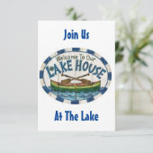 WILLKOMMEN "IN UNSEREM SEE HOUSE" HAUSHALTSPRÜCHE EINLADUNG (Stehend Vorderseite)