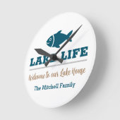 Willkommen in unserem Seehaus Runde Wanduhr (Winkel)