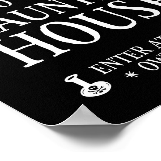 Willkommen in unserem Spuk Haus Poster (Ecke)