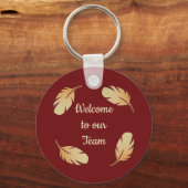 Willkommen in unserem Team Feather Circle Nature Schlüsselanhänger (Vorderseite)