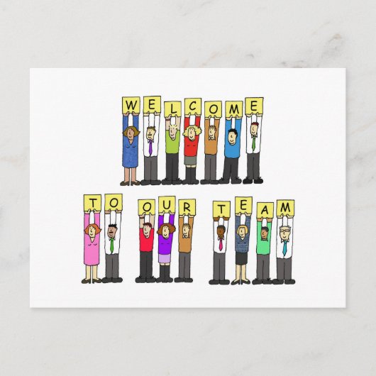 Willkommen in unserem Team Postkarte (Vorderseite)
