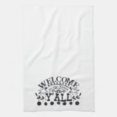 Willkommen in unserem Zuhause Yall Bauernhof Niedl Geschirrtuch (Vertikal)